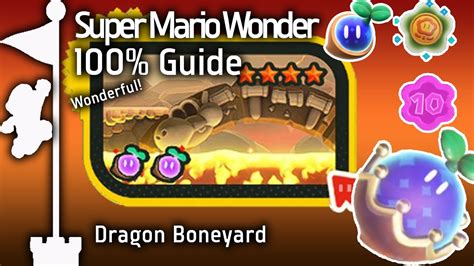 Get the Wonder Flower and Grab the Wonder Seed at the End. . Dragon boneyard mario wonder